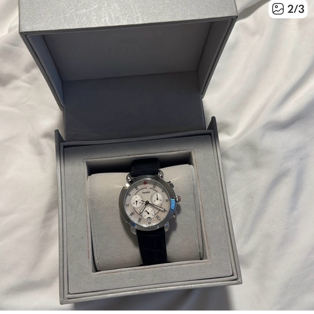 Michele Silver and Black Women's Watch